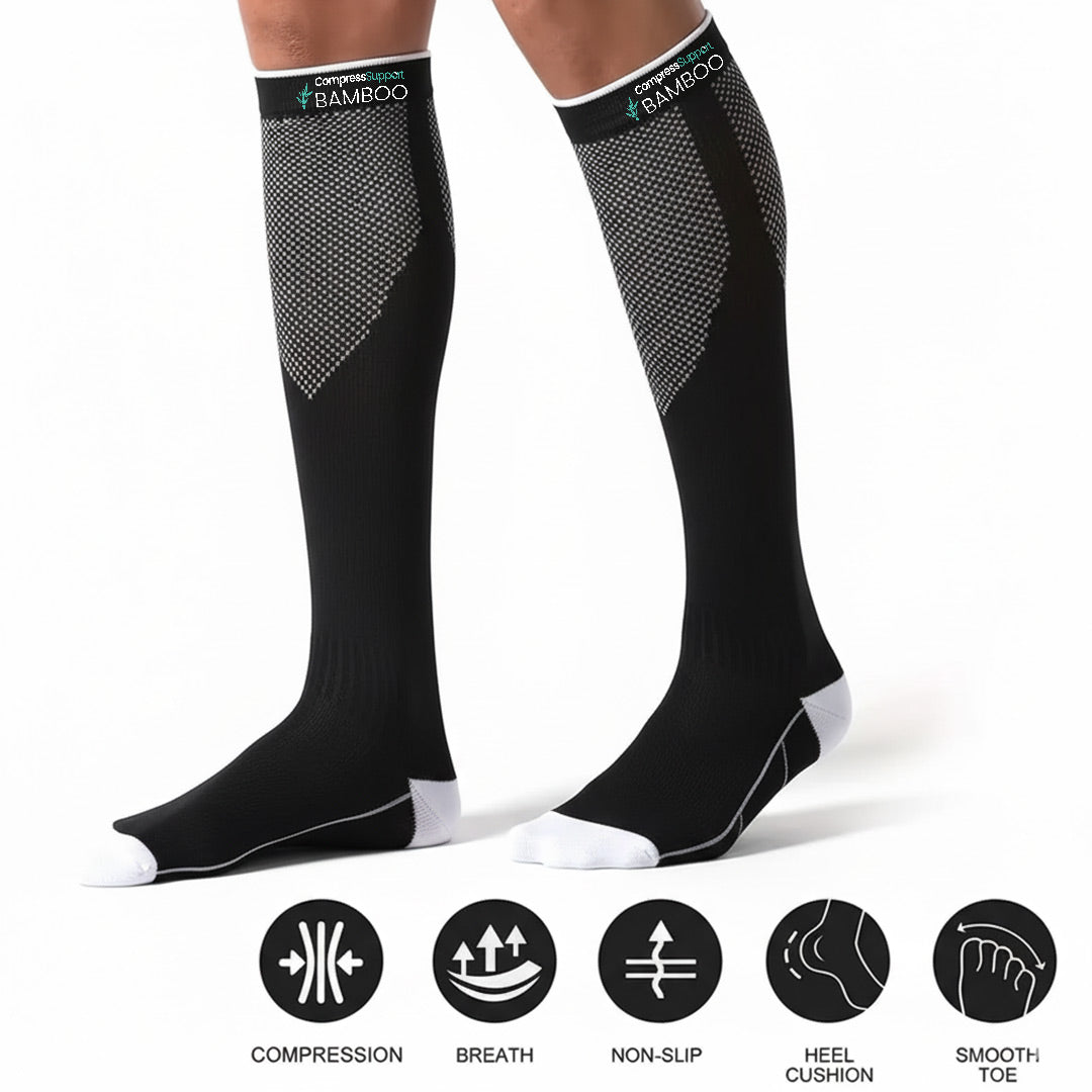 Premium Bamboo Compression Socks with Grip