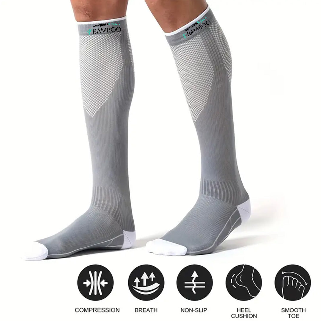 Premium Bamboo Compression Socks with Grip